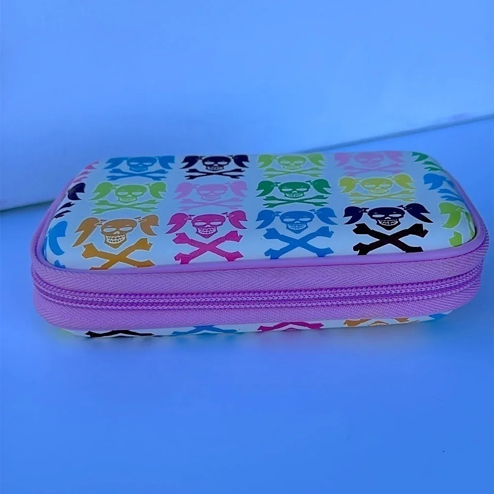 Macbeth Collection MB- tech accessories Hard Zipper Case punk skulls pink
